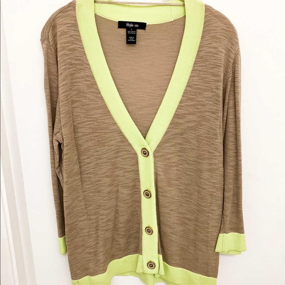 Style & Co. Neon and beige cardigan